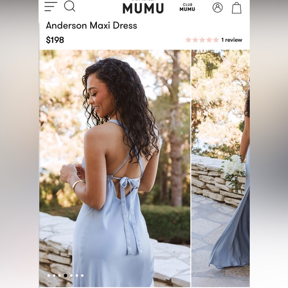 Show Me Your Mumu Dusty Blue Dress, New with Tags, Size Medium - Picture 3 of 5